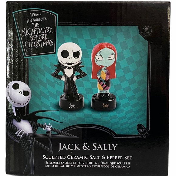 Disney Salt & Pepper Shakers Jack & Sally Nightmare Before Christmas - Picture 8 of 12